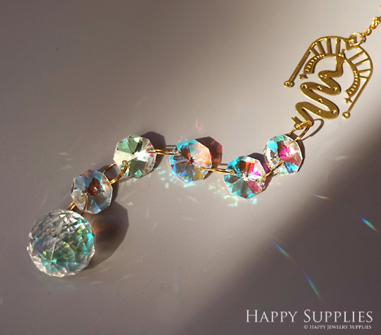Hexagon Crystal Chandelier Beads 16mm, Sun Catchers Leaded Chandelier Crystal Suncatcher Beads Sun Catcher Supplies - 2-hole (TR-102)