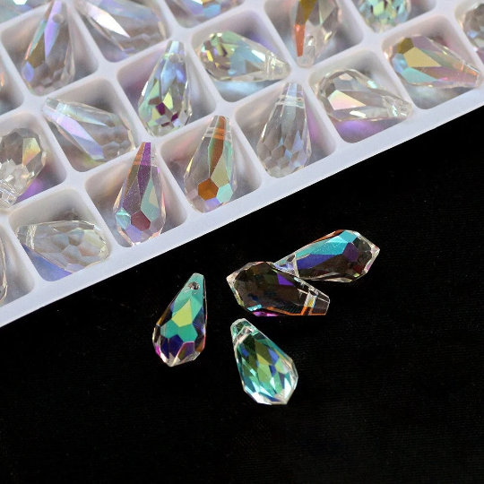 Mini Teardrop for Suncatcher Aura Small Crystal Drop AB Aurora Borealis Prism Rainbow Maker Chandelier Crystal Glass (TR-113)