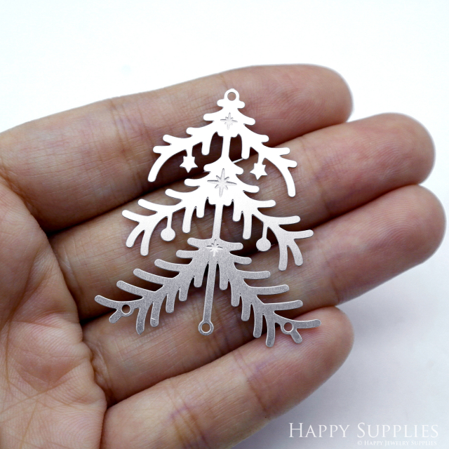 Corroded Stainless Steel Jewelry Charms,Christmas Tree Corroded Stainless Steel Earring Charms,Corroded Stainless Steel Silver Jewelry Pendants, Corroded Stainless Steel Silver Jewelry Findings, Corroded Stainless Steel Pendants Jewelry Wholesale (SSB820)