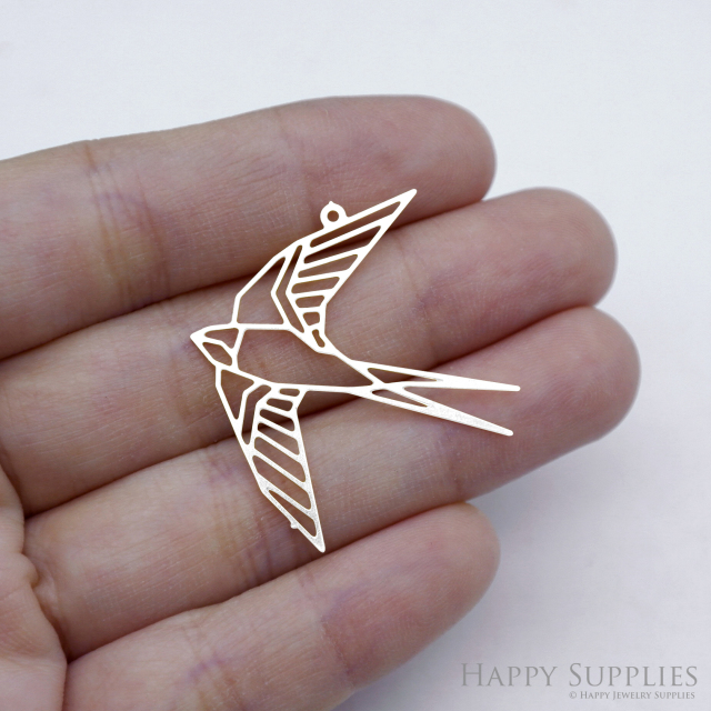 Stainless Steel Jewelry Charms, Swallow Stainless Steel Earring Charms, Stainless Steel Silver Jewelry Pendants, Stainless Steel Silver Jewelry Findings, Stainless Steel Pendants Jewelry Wholesale (SSD2519)