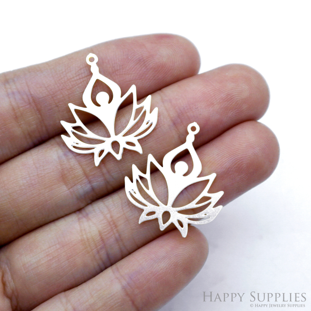 Stainless Steel Jewelry Charms, Lotus Stainless Steel Earring Charms, Stainless Steel Silver Jewelry Pendants, Stainless Steel Silver Jewelry Findings, Stainless Steel Pendants Jewelry Wholesale (SSD2556)