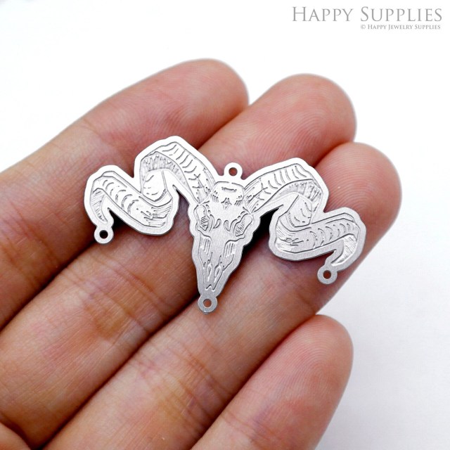 Corroded Stainless Steel Jewelry Charms, Cow Corroded Stainless Steel Earring Charms, Corroded Stainless Steel Silver Jewelry Pendants, Corroded Stainless Steel Silver Jewelry Findings, Corroded Stainless Steel Pendants Jewelry Wholesale (SSB730)
