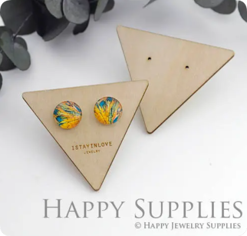 Wooden Triangle Custom Earring Cards,Earring Holder,Earring Display,Logo Necklace Jewelry Packaging Displays Holder Earring Tags (WTG20)