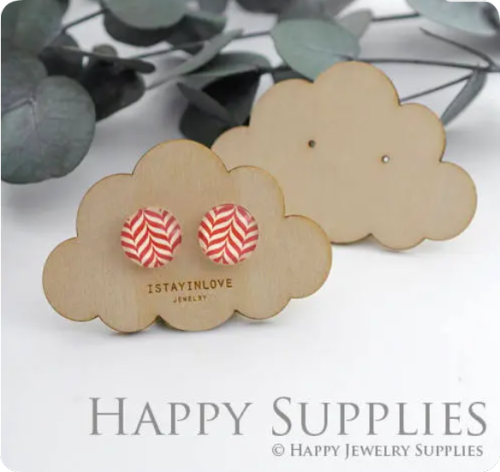 Wooden Cloud Custom Earring Cards,Earring Holder,Earring Display,Logo Necklace Jewelry Packaging Displays Holder Earring Tags (WTG25)