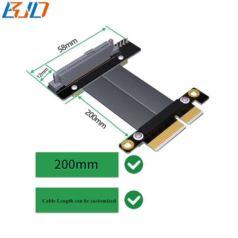 U Sff Connector Degree To Pci E Pcie X Riser Card Adapter