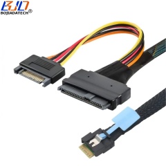 Factory Wholesale Anti-slip Insert Slimline SFF-8654 4i to SFF-8639 U.2 Data Extension Cable 0.5M 0.8M 1M for U2 NVME SSD