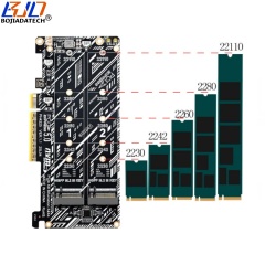 PCI Express GEN5 PCI-E 5.0 8X to Dual 2 NGFF M.2 M-Key Adapter Converter Card for 2280 22110 M2 NVME SSD