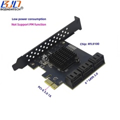 6 Ports 6Gbps SATA 3.0 7PIN Connector to PCI-E 3.0 1X PCIe X1 Adapter Expansion Card RTL9100 for Hard Disk Drive SSD