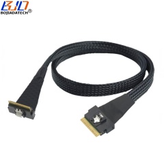 PCI-E 4.0 Slimline SFF-8654 8i 90 Degree to Straight Server Data Extension Cable 0.5M 1M