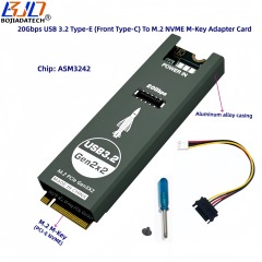 20Gbps USB 3.2 Type-E (Front Type-C) to M.2 PCI-E NVME M-Key Adapter Converter Card ASM3242 With Aluminum Casing