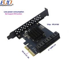 6 * SATA 3.0 7PIN Connector to PCI-E 3.0 4X PCIe X4 Expansion Adapter Card RTL9100 6Gbps for Hard Disk Drive SSD
