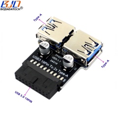 Motherboard MB 19PIN Header to 2 * 5Gbps USB 3.0 Type-A Connector Adapter Card