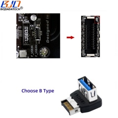 USB 3.2 Type-E Header to 90 Degree Type-A Female Connector Adapter Card 10Gbps i