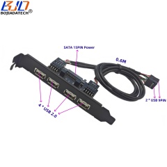 4 Ports USB 2.0 Connector to Motherboard 9PIN Header Adapter Converter Card with 0.3M 0.6M Data Cable for PC Computer Case