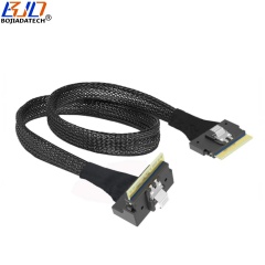 PCI-E 4.0 Slimline SFF-8654 8i 90 Degree to Straight Server Data Extension Cable 0.5M 1M