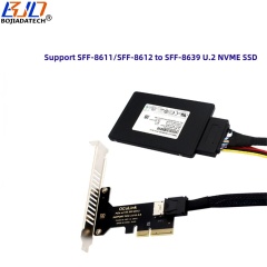 Oculink SFF-8612 SFF-8611 Connector to PCI Express 4X PCI-E 4.0 X4 Adapter Riser Card for U2 NVME SSD