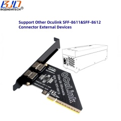 PCI-E 4.0 8X to 2 * Oculink SFF-8611 SFF-8612 Expansion Riser Card MB Support PCIe x4x4 Bifurcation