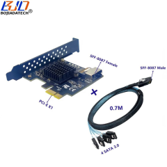Mini SAS SFF-8087 Connector to PCIe X1 PCI-E 1X Adapter Expansion Card + 4 SATA 3.0 Data Cable for Hard Disk Drive