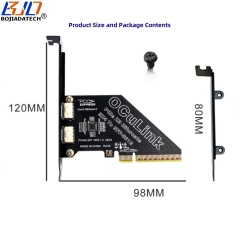 PCI-E 4.0 8X to 2 * Oculink SFF-8611 SFF-8612 Expansion Riser Card MB Support PCIe x4x4 Bifurcation
