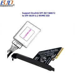 PCI-E 4.0 8X to 2 * Oculink SFF-8611 SFF-8612 Expansion Riser Card MB Support PCIe x4x4 Bifurcation