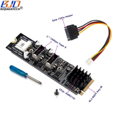Factory Hot Sale Dual 2 10Gbps USB 3.2 Type-E Socket (Front Type-C Connector) to M.2 NVME M-Key Interface Adapter Expansion Card