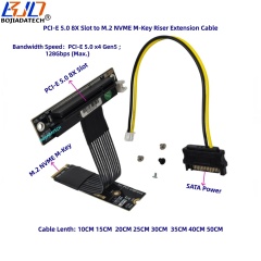 PCIe X8 PCI-E 5.0 8X Slot to NGFF M.2 NVME M-Key Riser Extension Cable 10CM 15CM 20CM 25CM 30CM 35CM 40CM 50CM