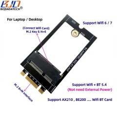 Laptop Desktop NGFF M.2 Key B+M Interface to Key E/A+E Wireless Adapter Supports Wifi6 Wifi7 AX210 BE200 BT5.4 Wifi Card