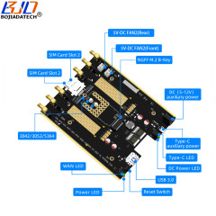 USB 3.0 Type-A To M.2 Key-B Wireless Adapter 2 SIM Card Slot 6 Antennas Protective Case With 2 Fans for 5G 4G LTE Module Modem