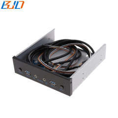 5.25" Desktop Front Panel With 2 USB 3.0 Type-A + 3.5MM HD Audio Earphone Port + Power Reset Button for PC Computer Case
