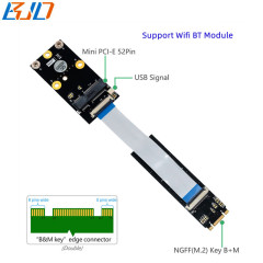 NGFF M.2 Key B+M Key-M Interface to Mini PCI-E MPCIe Slot Wireless Adapter Card + 30CM FPC Cable For Wifi BT Module