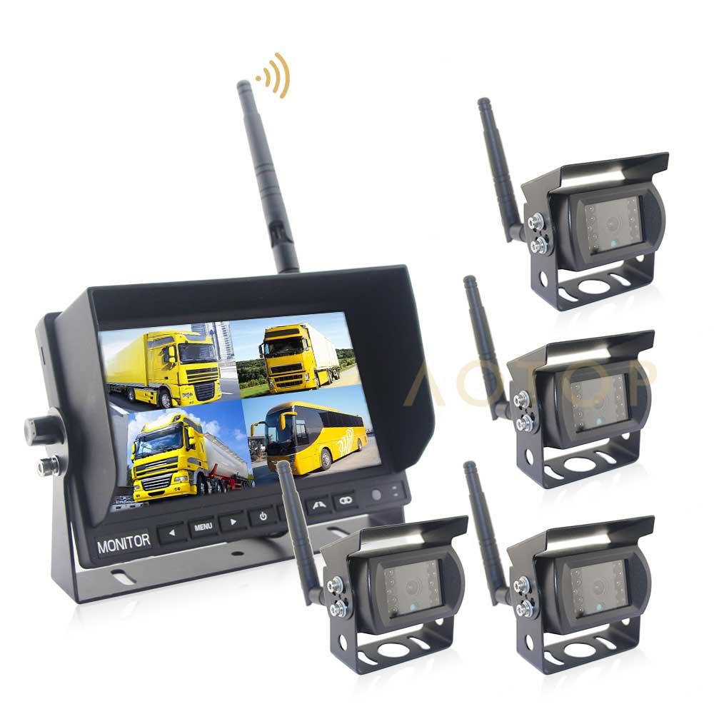 7'' 2.4G Digital Wireless DVR System Quad Monitor + 1080P Wireless Camera