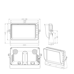 1080P 7”AHD Quad Touch Button Monitor