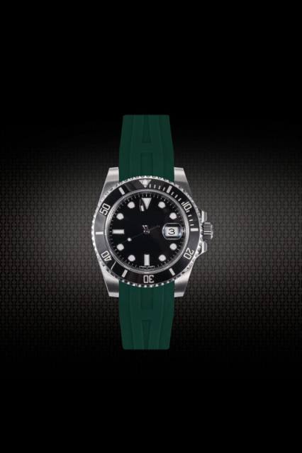 H Design Rubber Strap For Submariner Ceramic 116610.116613.114060