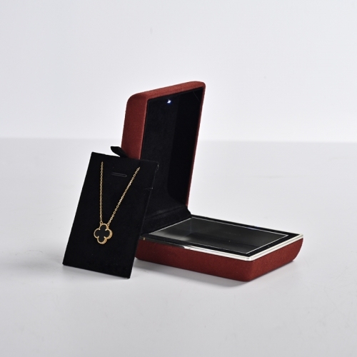 Wine red microfiber jewelry packing box