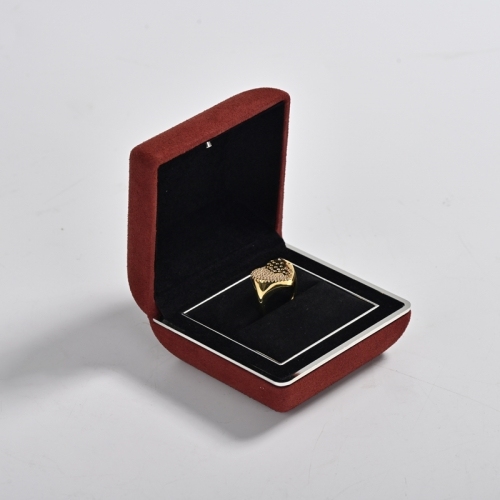Wine red microfiber jewelry packing box