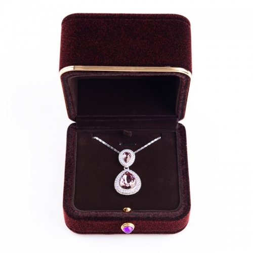 Luxury velvet jewelry packaging box for ring pendant
