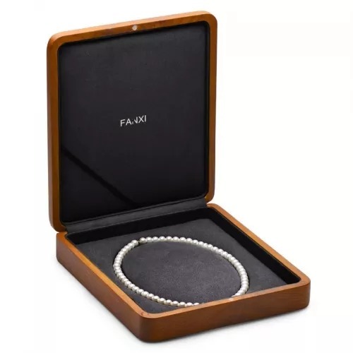 Custom solid wood pearl necklace box jewelry