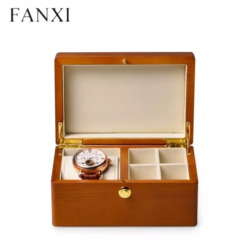 Vintage wood jewelry organizer gift box for bangle ring pendant watch