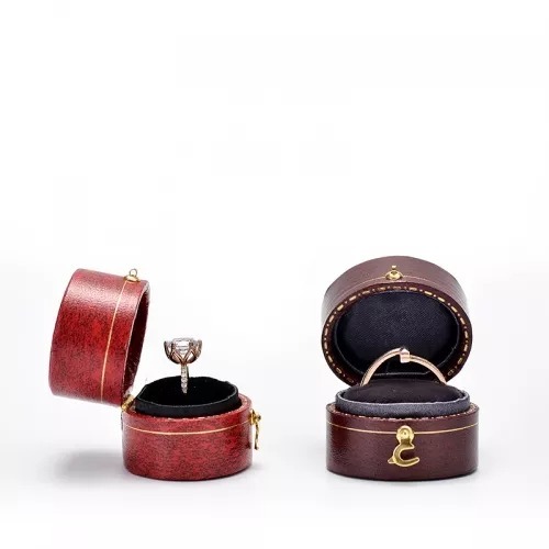 FANXI custom logo & colour leather jewelry ring packaging box