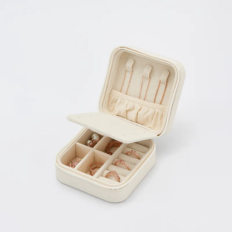 FANXI custom logo & colour leather jewelry organizer box with velvet inside