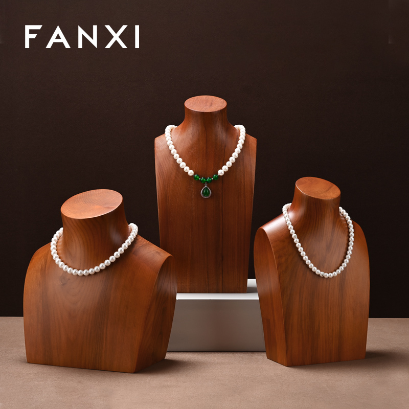 FANXI high quality log color wooden jewelry bust