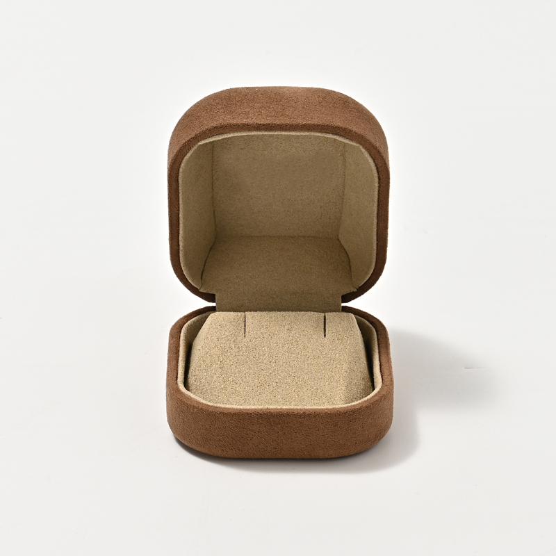 FANXI Custom Brown Suede Microfiber Jewelry Box
