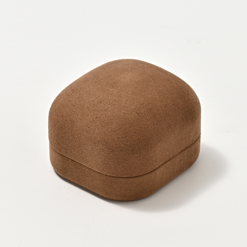 FANXI Custom Brown Suede Microfiber Jewelry Box