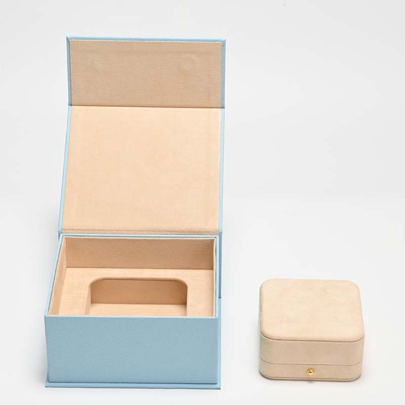 FANXI Custom Blue Paper Suede Magnetic Box