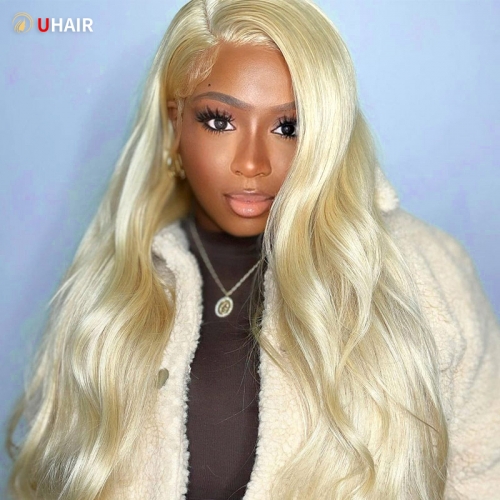 UHAIR Blonde Human Hair Wig 13x4 Lace Front 13x6 Lace Frontal Body Wave 150% Density Wig