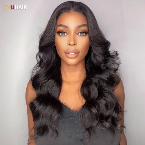 UHAIR 13X4 Frontal Undetectable Lace Wigs Invisible Real HD lace Human Hair Glueless Wigs