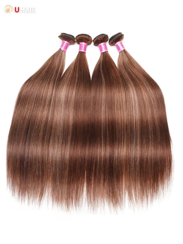UHAIR Highlight Wig Gorgeous Indique Virgin Hair Extensions with 4 High Quality Human Hair Bundles