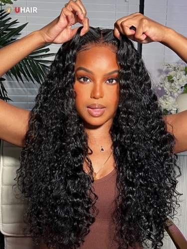 UHAIR Black Water Wave Air Wig 6x4.5 Pre-Cut Lace Natural Wig Styles for Black Women
