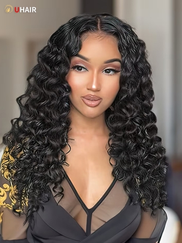 UHAIR 1 Bundle Human Hair Loose Deep Wave Virgin Human Hair Wig