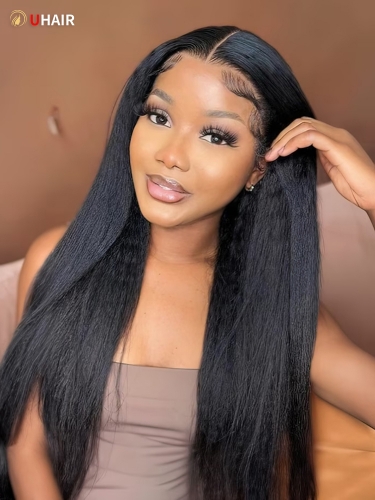 UHAIR Kinky Straight Hair Bundles 3 Bundles Human Hair 100% Virgin Hair Wig